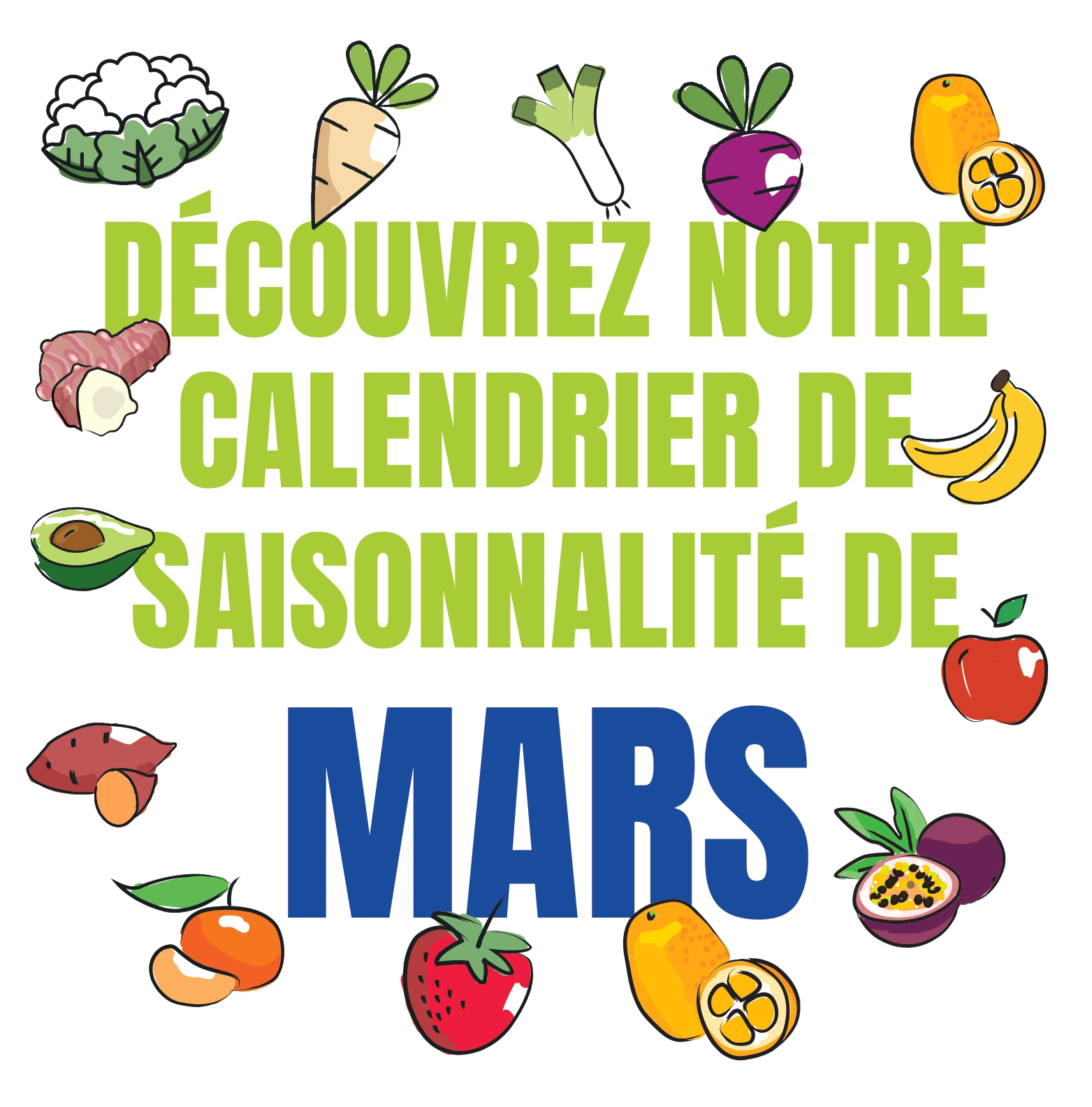 Découvrez notre calendrier de saisonnalité de Mars 2025 !