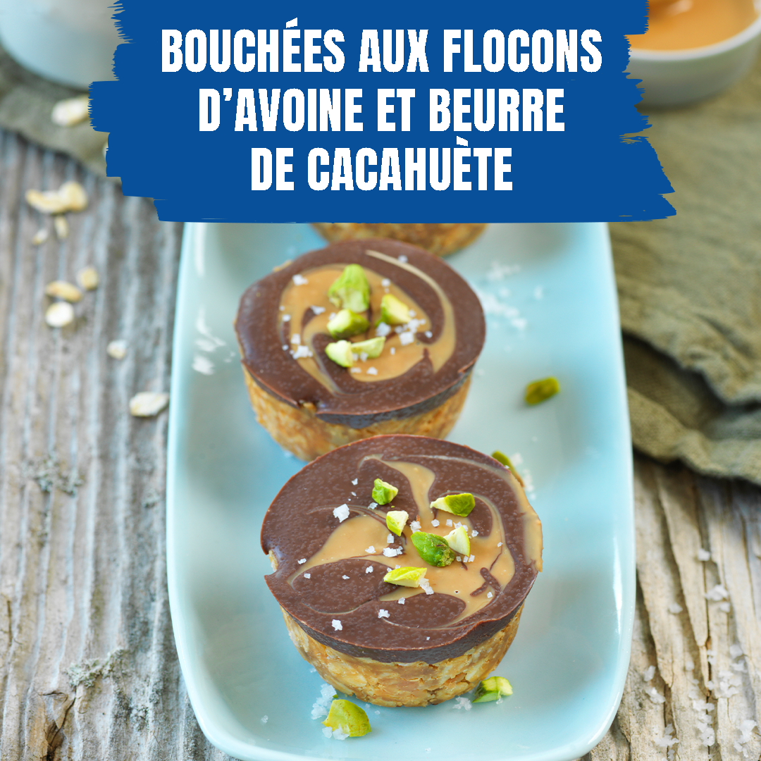 Bouchées aux flocons d’avoine et beurre de cacahuète  